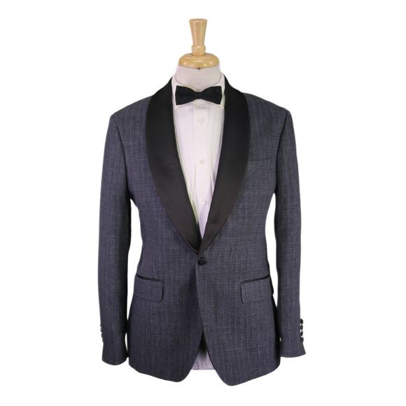 Bonobos Mens Tuxedo Blazer 40S Athletic Gray Linen Shawl Lapel Formal Jacket NWT - Picture 1 of 9